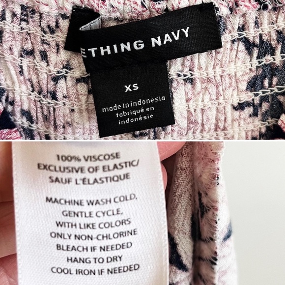 BOGO! Something Navy Peacot Leah Smocked Floral Maxi Dress Size XS - Picture 7 of 8